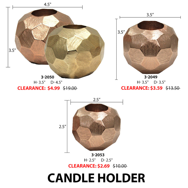 Pounded Metal Collection Gold - Wholesale Designer Metal Candleholders & Candelabras, Modern Centerpieces, Contemporary Plant Stands in Bulk for Interior Design & Home Decor | Unlimited Containers Inc
