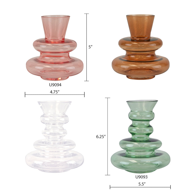 Kappa Vase - Aesthetic Glass Floral Vessel | Unlimited Containers | Wholesale Flower Vases