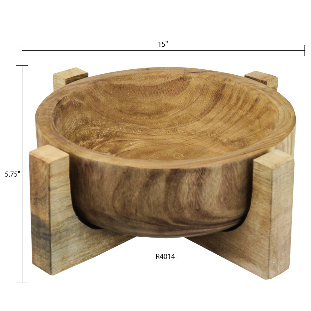 Round Wood Bowl - Wholesale Decorative Wooden Pots & Planters, Wood Columns, Natural Wood Plant Stands, Log Decor Home Accents in Bulk | Unlimited Containers Inc