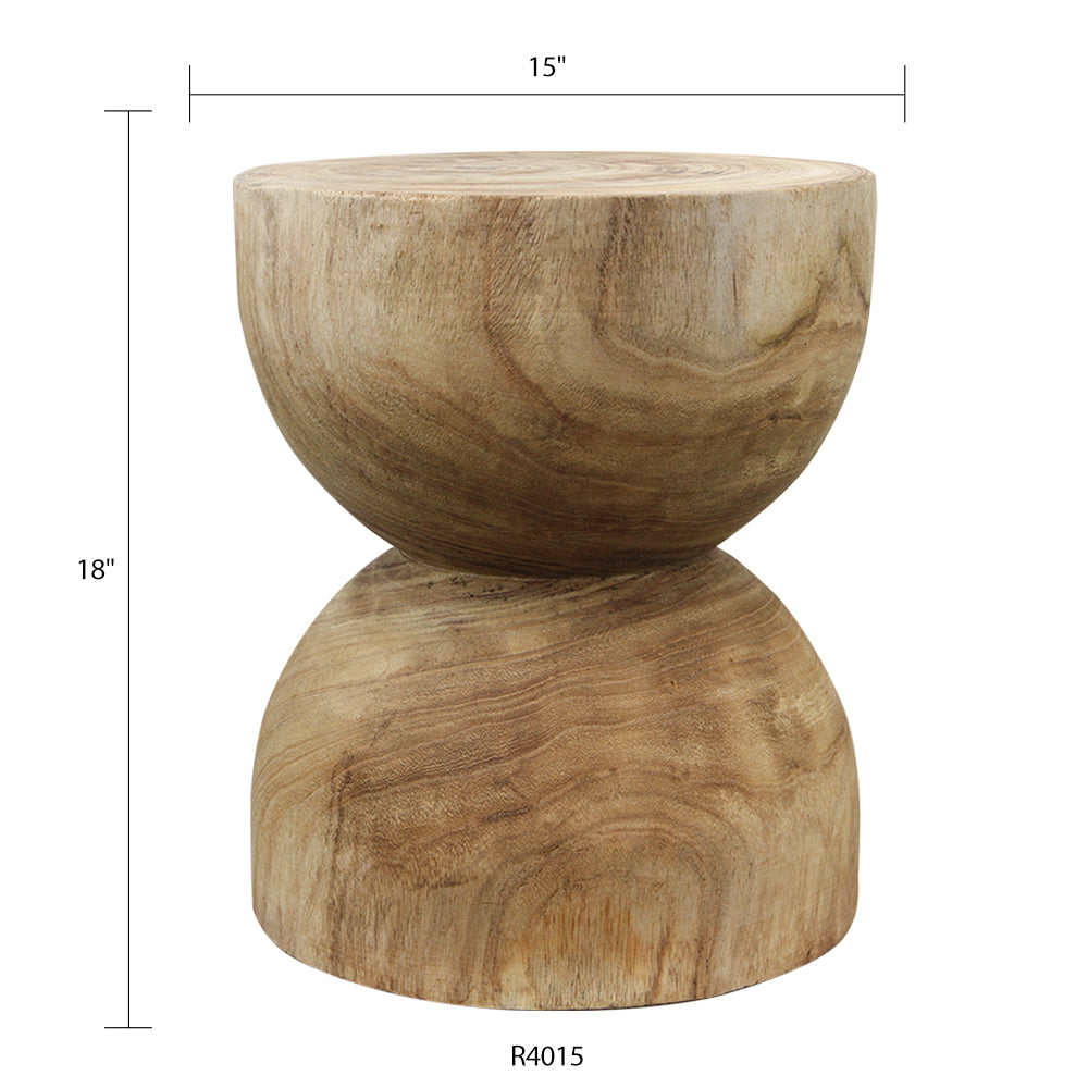 Hour Glass Wood stool