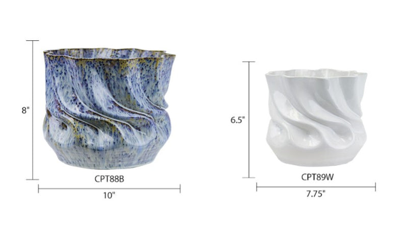 Glossy Ripple Pot