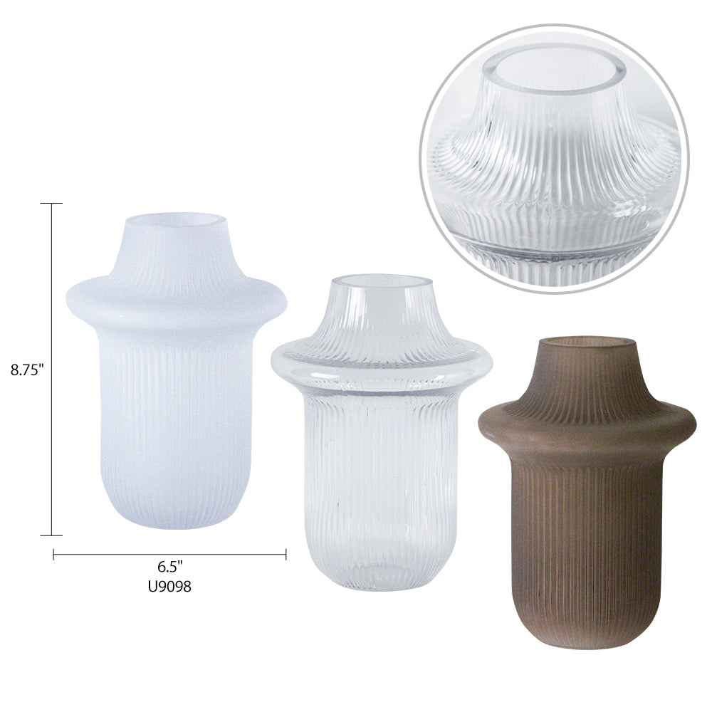 Temis Glass Vase - Aesthetic Glass Floral Vessel | Unlimited Containers | Wholesale Flower Vases