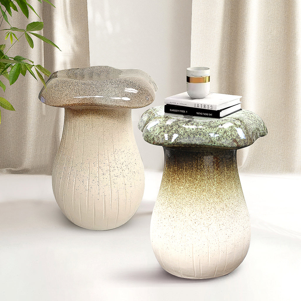 Ceramic Mushroom Side Table / Stool
