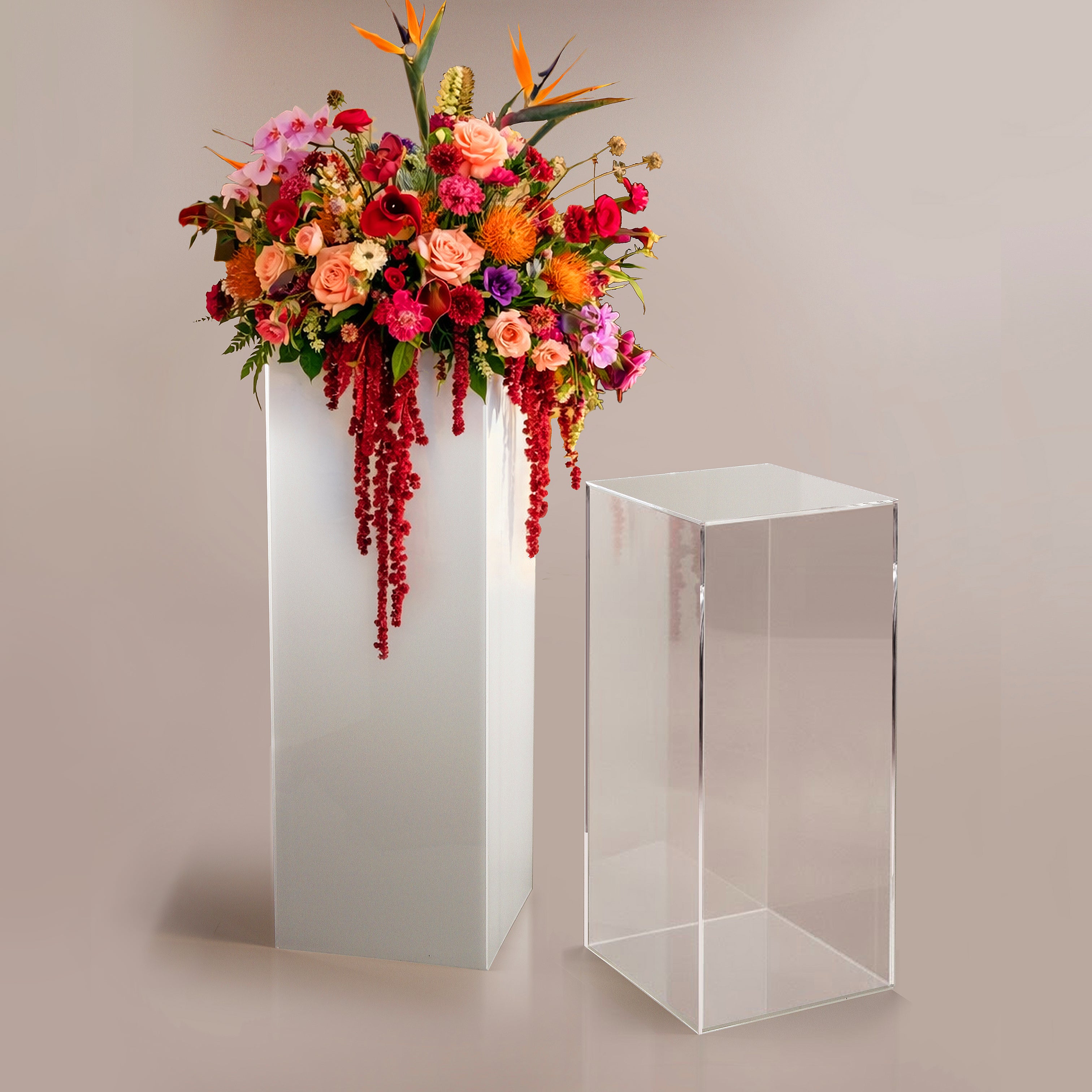 Acrylic Square Display Pedestal Stand - Wholesale Case
