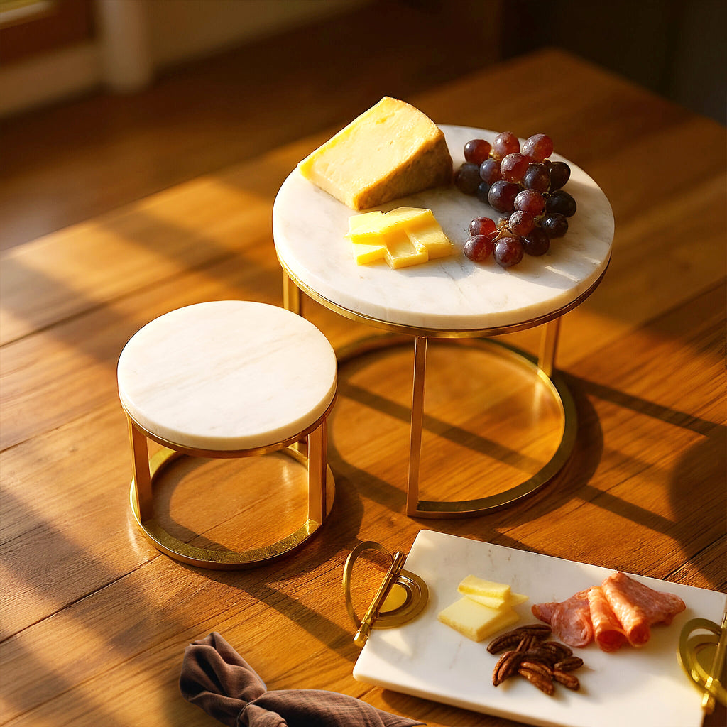 Mini Accent Gold Marble Stand