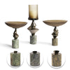 Glass Compote & Candle Holder Trio