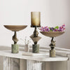 Glass Compote & Candle Holder Trio