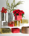 Etched Metallic Red Cylinders