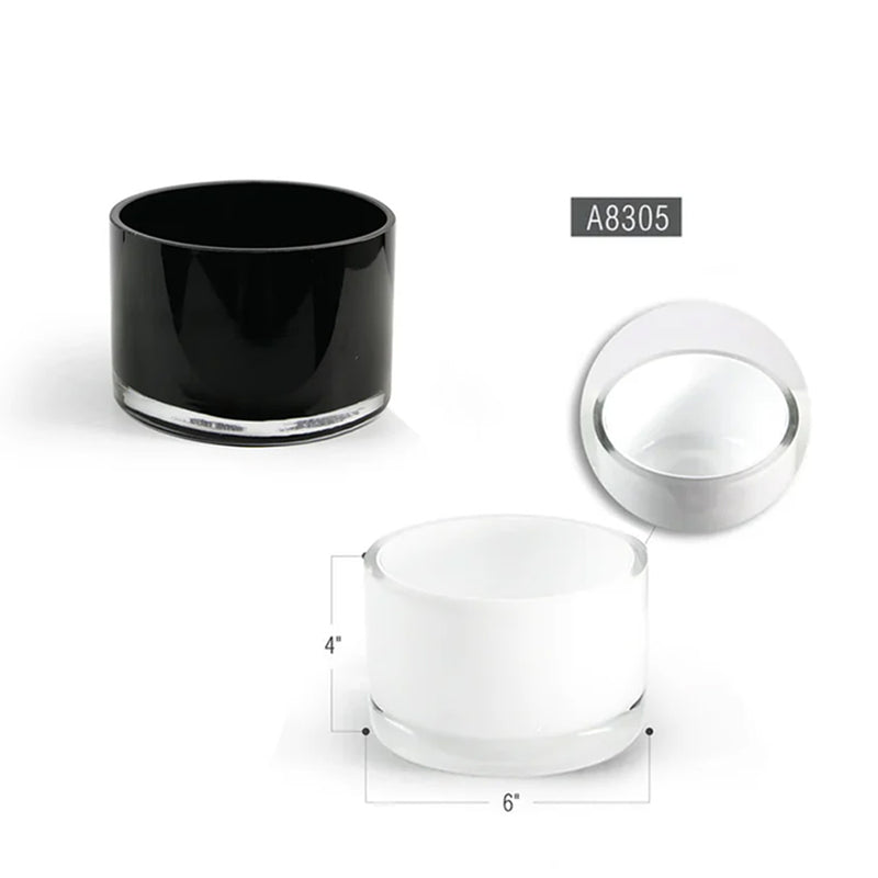 Premium Layered Black Glass Cylinder Vase