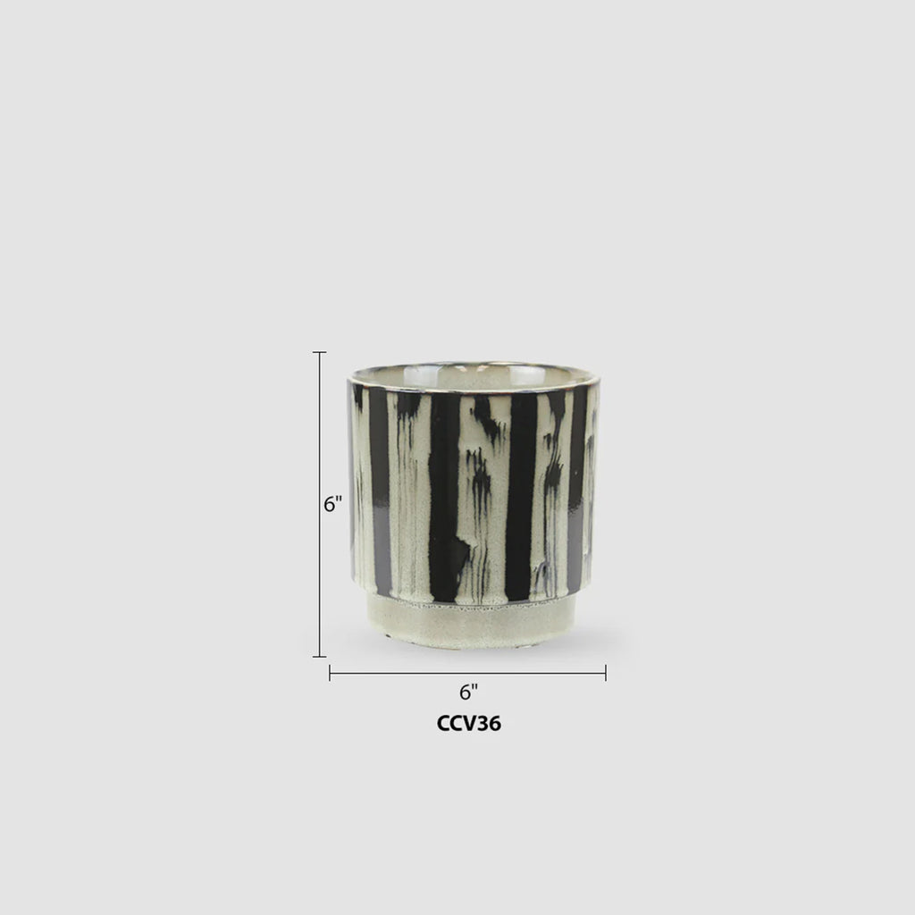 Brush Black Ceramic Planter