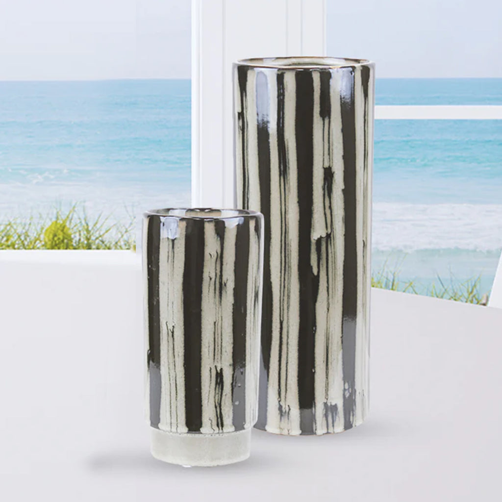 Brush Black Cylinder Vase