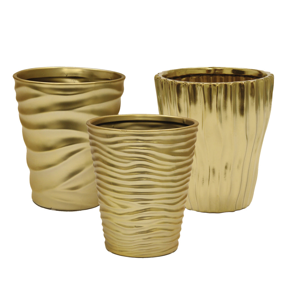 Metallic Accent Gold Pot