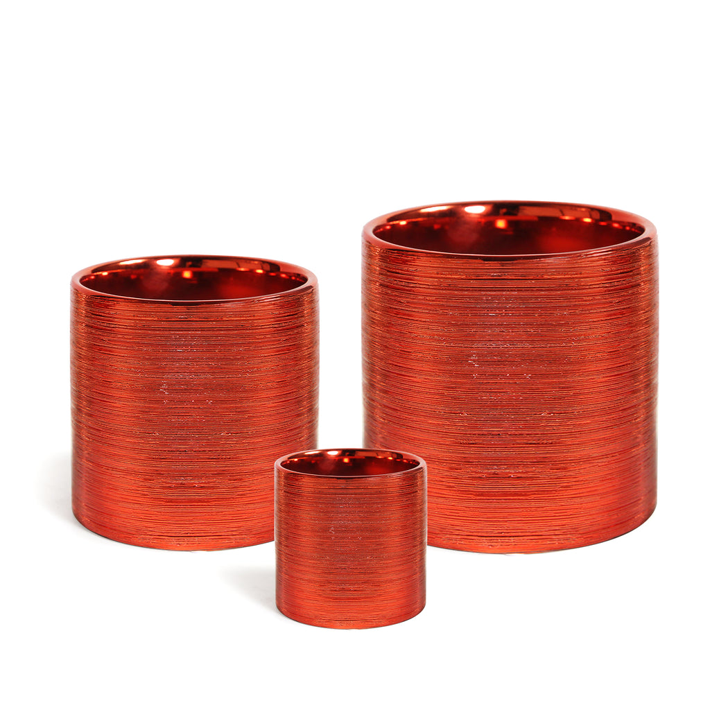 Etched Metallic Red Cylinder Collection