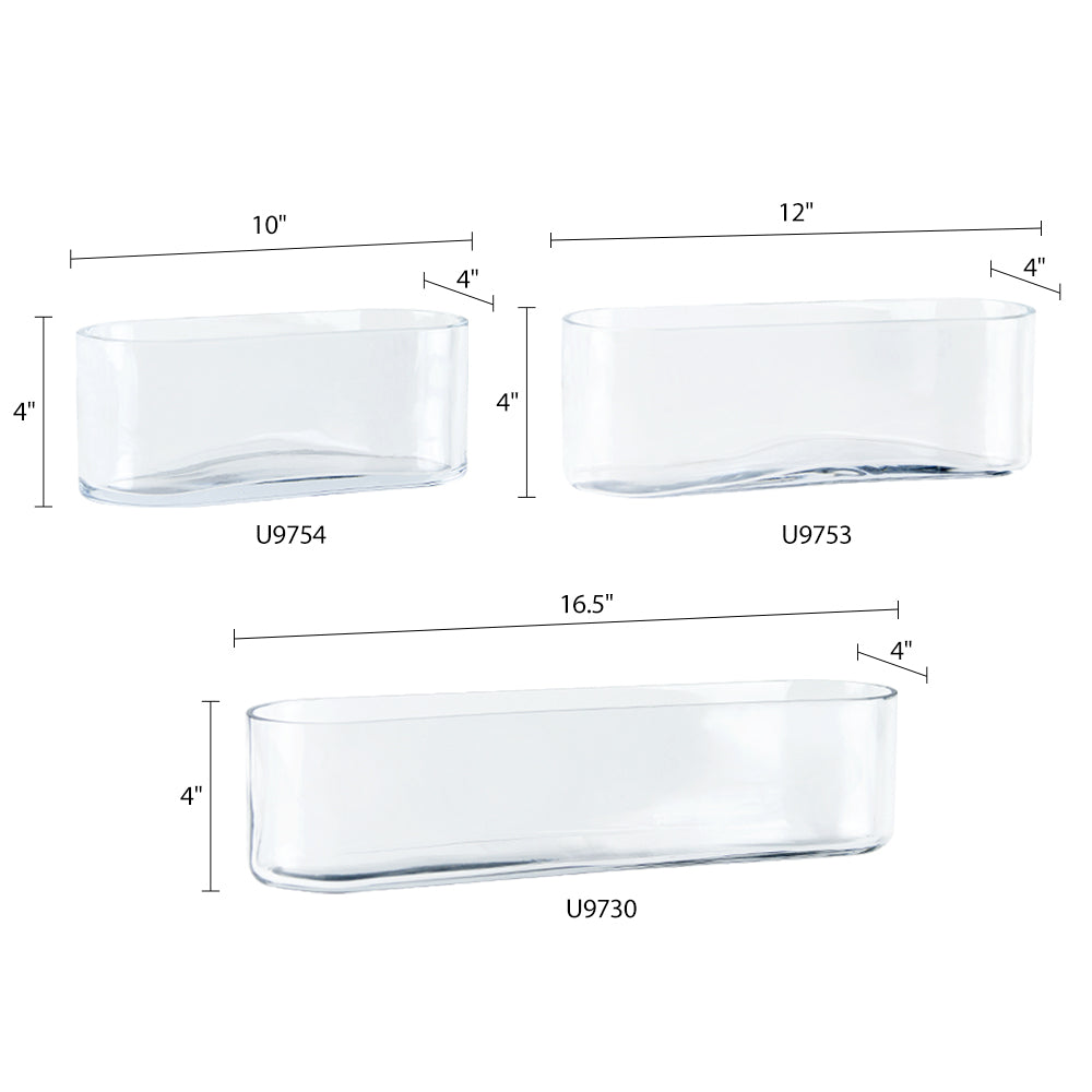 Long Oval Dish - Wholesale Glass Floral Vases, Colorful Flower Vessels in Bulk & Decorative Containers For Florists | Unlimited Containers Inc