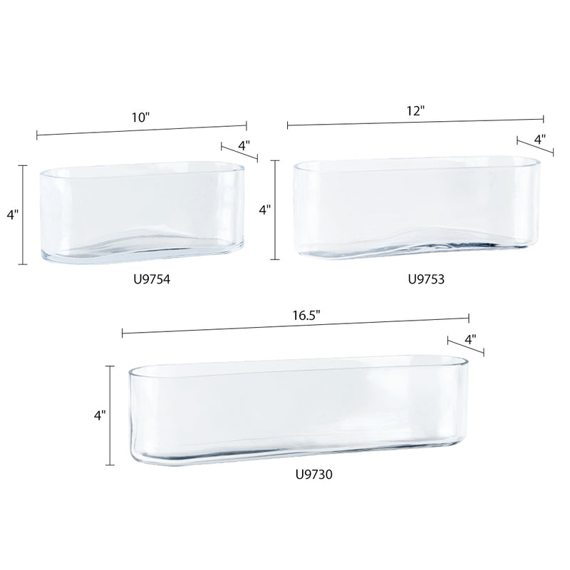 Long Oval Dish - Wholesale Glass Floral Vases, Colorful Flower Vessels in Bulk & Decorative Containers For Florists | Unlimited Containers Inc