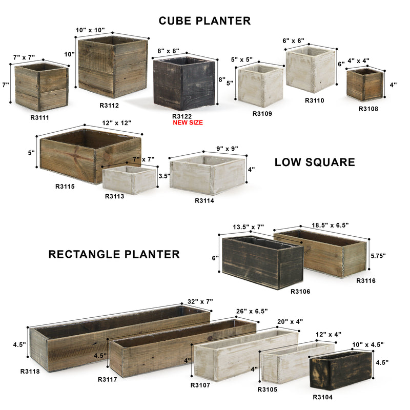 Reclaimed Wood Box Planters - Wholesale Case
