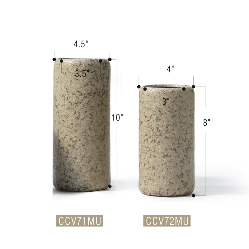 Earthen Curve Cylinder Vases
