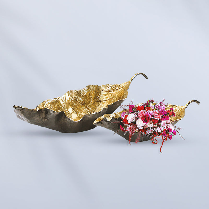 Aluminum Legacy Leaf Tray - Wholesale Designer Metal Candleholders & Candelabras, Modern Centerpieces, Contemporary Plant Stands in Bulk for Interior Design & Home Decor | Unlimited Containers Inc