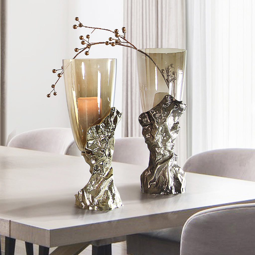 Tapered Elegance Glass Vase Candle Holder