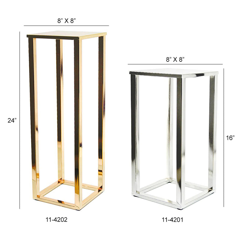 Metal Stand Display Pedestal (Electroplated) - Wholesale Designer Metal Candleholders & Candelabras, Modern Centerpieces, Contemporary Plant Stands in Bulk for Interior Design & Home Decor | Unlimited Containers Inc