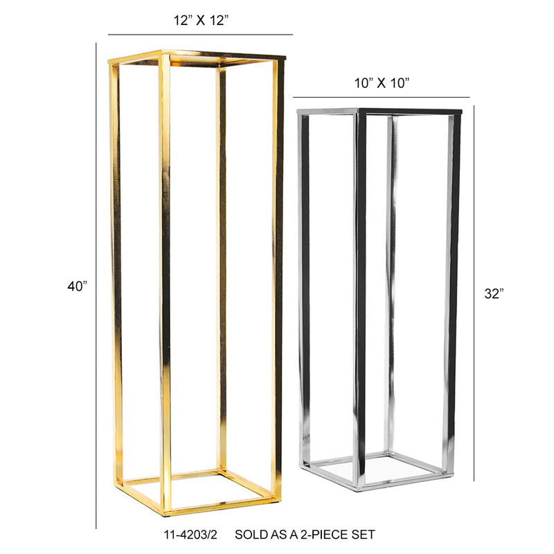 Metal Stand Display Pedestal (Electroplated) - Wholesale Designer Metal Candleholders & Candelabras, Modern Centerpieces, Contemporary Plant Stands in Bulk for Interior Design & Home Decor | Unlimited Containers Inc