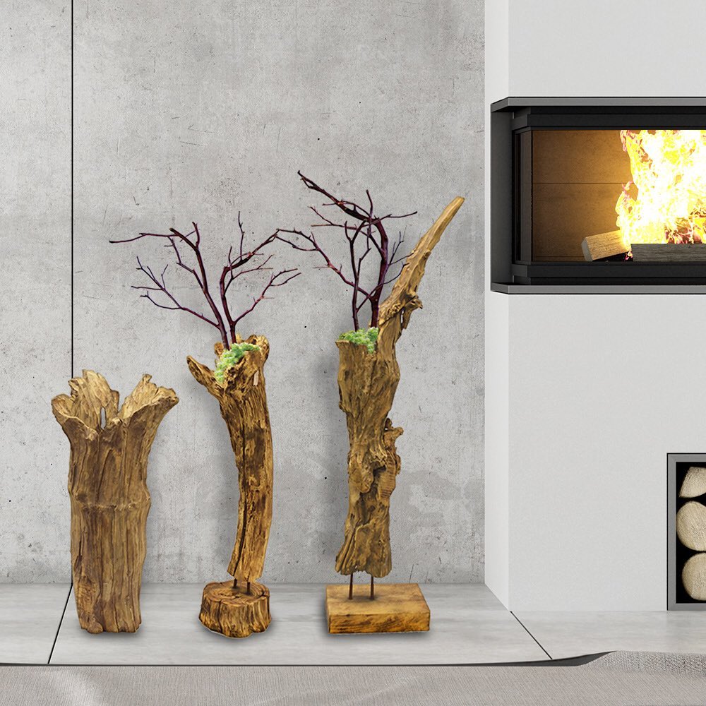 R3963 - Wholesale Decorative Wooden Pots & Planters, Wood Columns, Natural Wood Plant Stands, Log Decor Home Accents in Bulk | Unlimited Containers Inc
