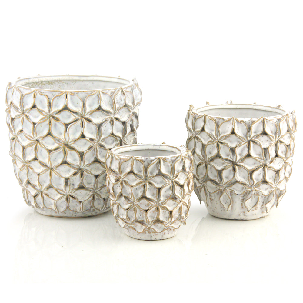 White Leaf Planter