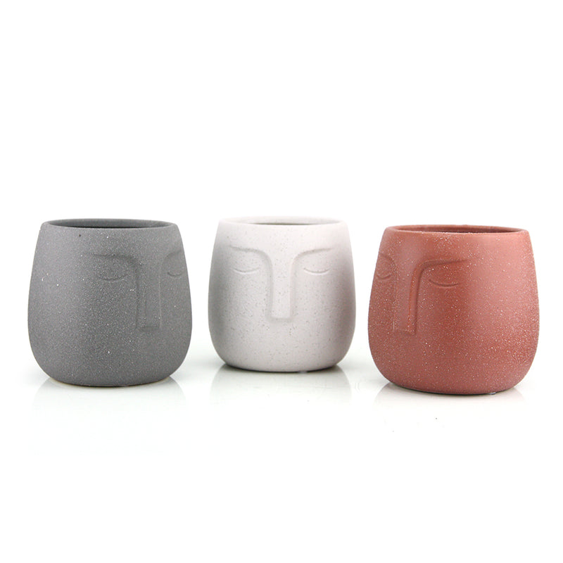 Mini Face Planter - Wholesale Ceramic Planters, Bulk Ceramic Pots & Decorative Pottery for Home Decor Industry | Unlimited Containers Inc