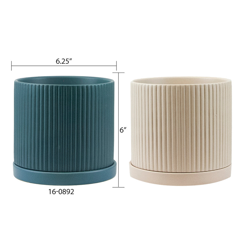 Vertical Striped Planter - Wholesale Ceramic Planters, Bulk Ceramic Pots & Decorative Pottery for Home Decor Industry | Unlimited Containers Inc