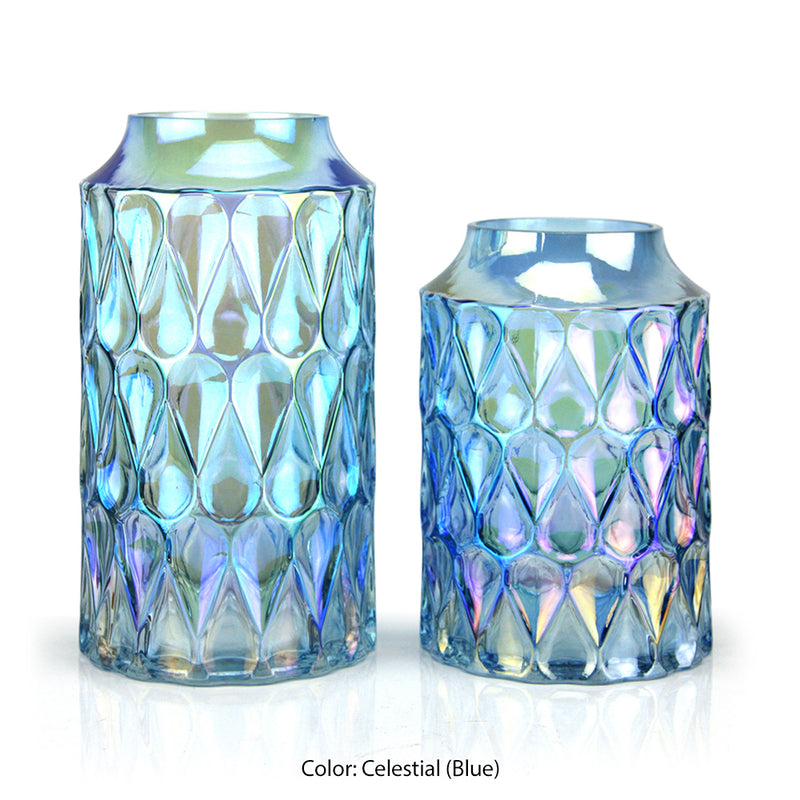 Opalescent Cylinder Vase - Wholesale Glass Floral Vases, Colorful Flower Vessels in Bulk & Decorative Containers For Florists | Unlimited Containers Inc