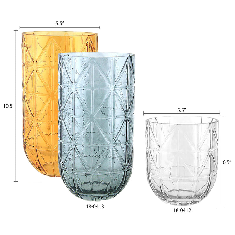 Geometric Glass Vase - Aesthetic Glass Floral Vessel | Unlimited Containers | Wholesale Flower Vases