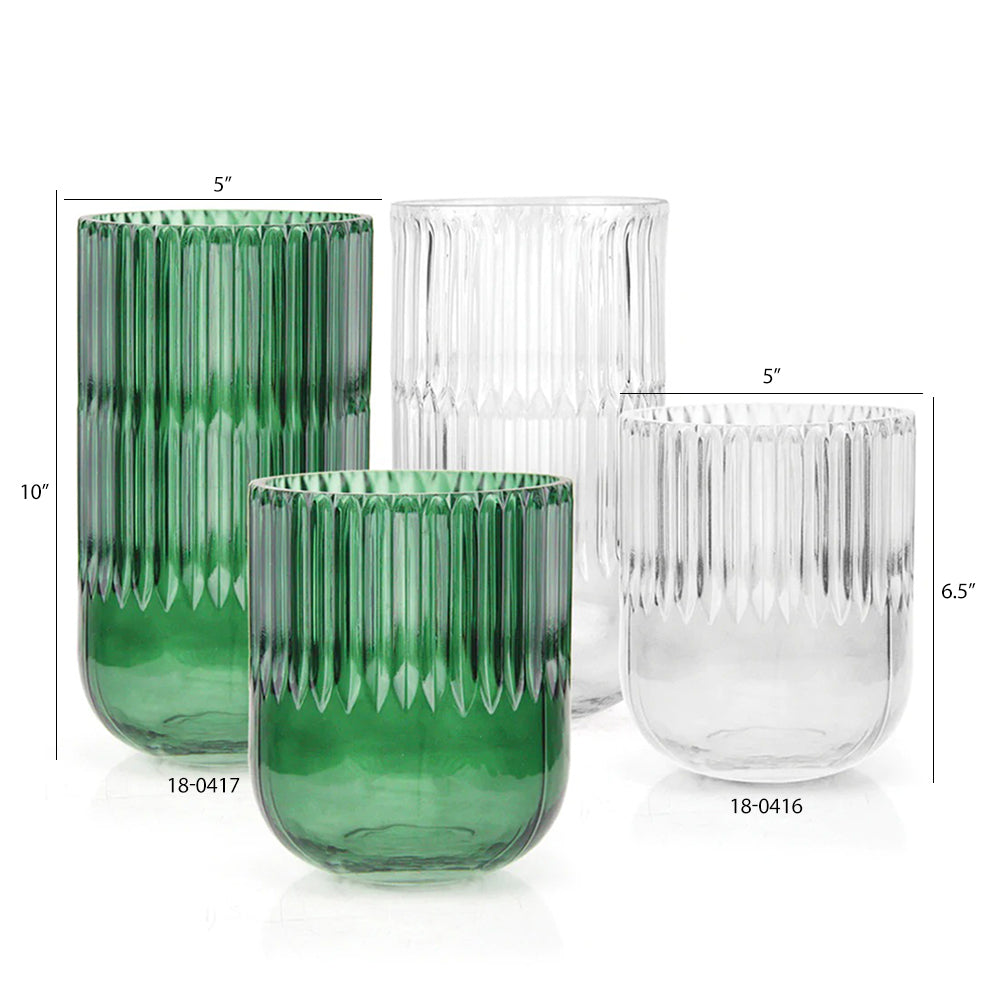 18-0417, 18-0416 - Aesthetic Glass Floral Vessel | Unlimited Containers | Wholesale Flower Vases