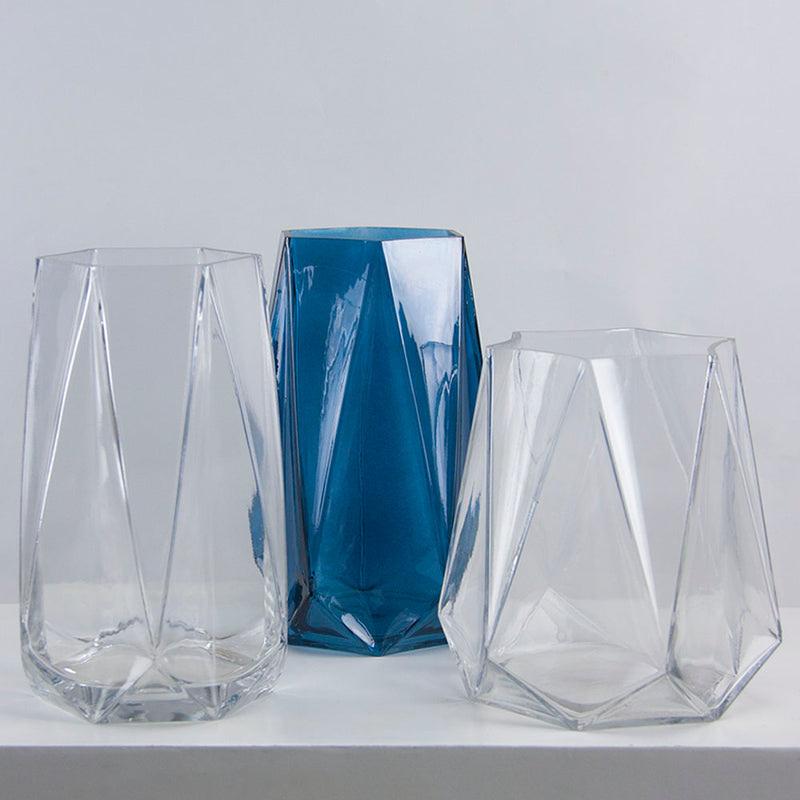 Diamond Cut Vase - Modern Glass Vases For Flowers | Unlimited Containers | Wholesale Decorative Vases For Flower Shops