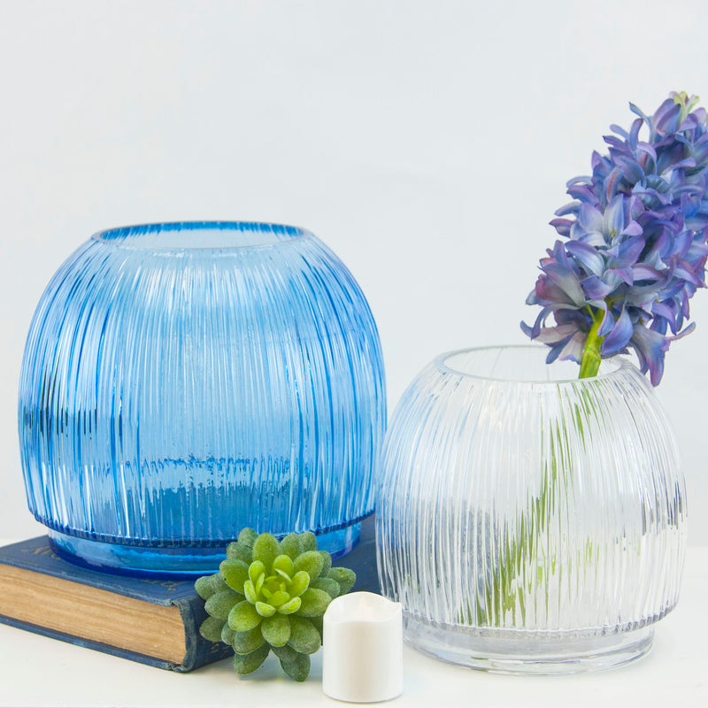 Ribbed Glass Pot - Wholesale Glass Floral Vases, Colorful Flower Vessels in Bulk & Decorative Containers For Florists | Unlimited Containers Inc