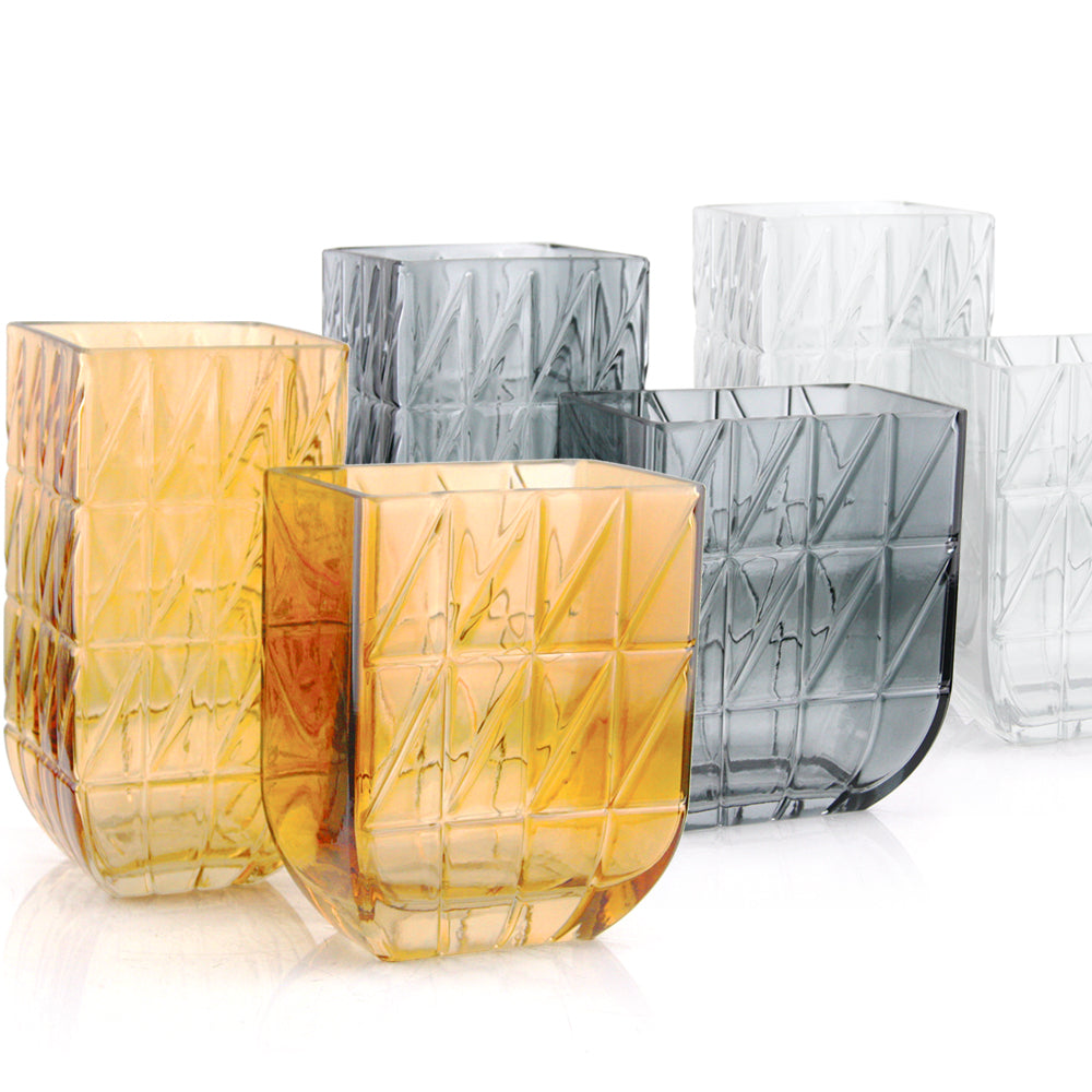 Geometric Rectangle Vase - Decorative Glass Floral Vase | Unlimited Containers | Wholesale Vases For Florists