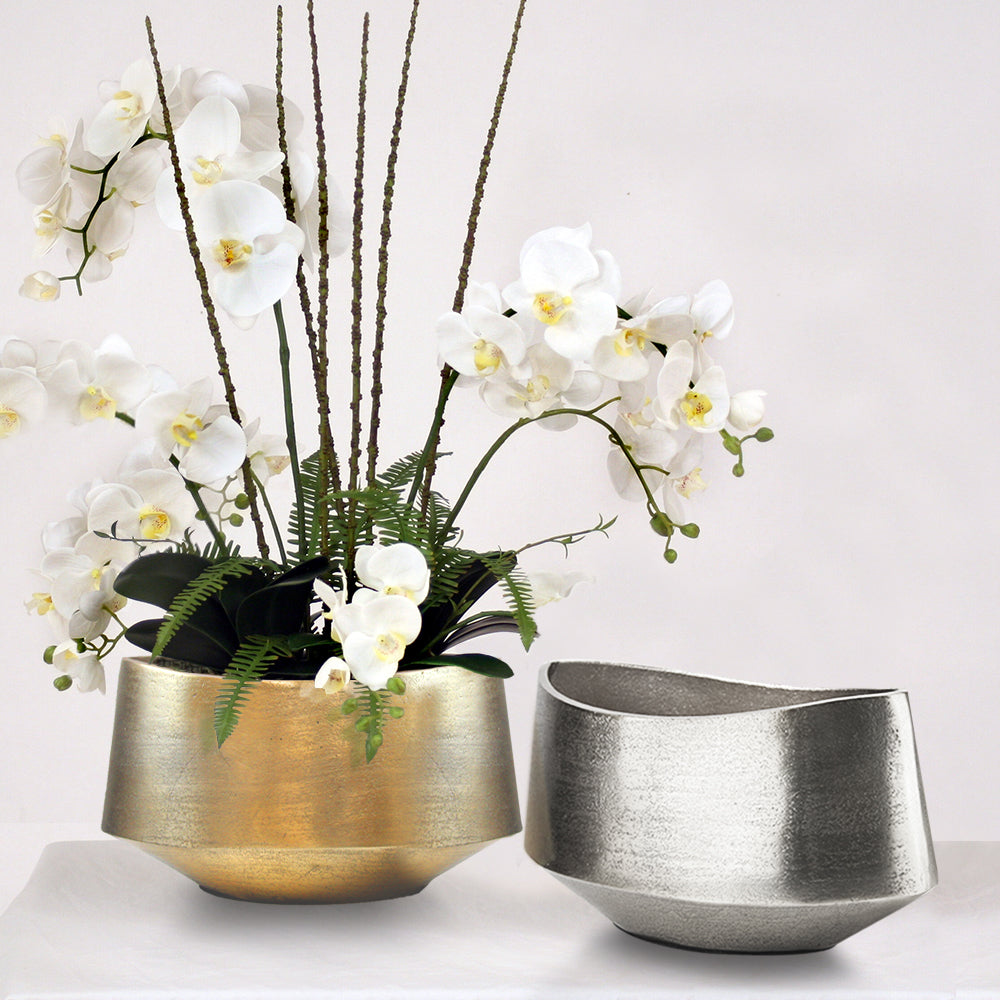 Metal Lunar Vase - Wholesale Designer Metal Candleholders & Candelabras, Modern Centerpieces, Contemporary Plant Stands in Bulk for Interior Design & Home Decor | Unlimited Containers Inc