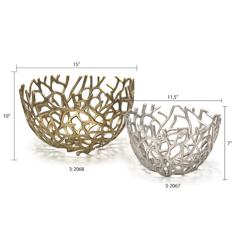 Twig Collection Bowl - Wholesale Designer Metal Candleholders & Candelabras, Modern Centerpieces, Contemporary Plant Stands in Bulk for Interior Design & Home Decor | Unlimited Containers Inc
