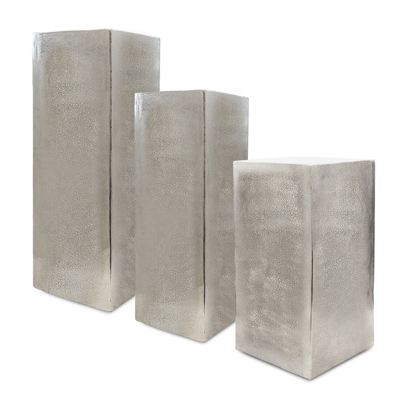Great Aluminum Block Columns - Wholesale Designer Metal Candleholders & Candelabras, Modern Centerpieces, Contemporary Plant Stands in Bulk for Interior Design & Home Decor | Unlimited Containers Inc