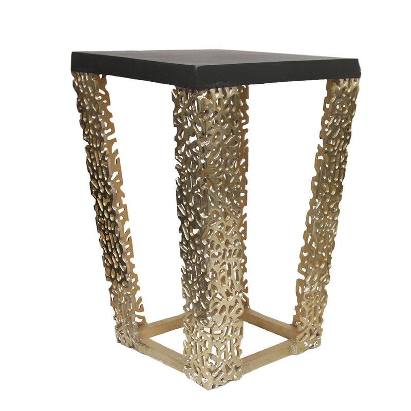 Aluminum Coral Square Side Table - Wholesale Designer Metal Candleholders & Candelabras, Modern Centerpieces, Contemporary Plant Stands in Bulk for Interior Design & Home Decor | Unlimited Containers Inc