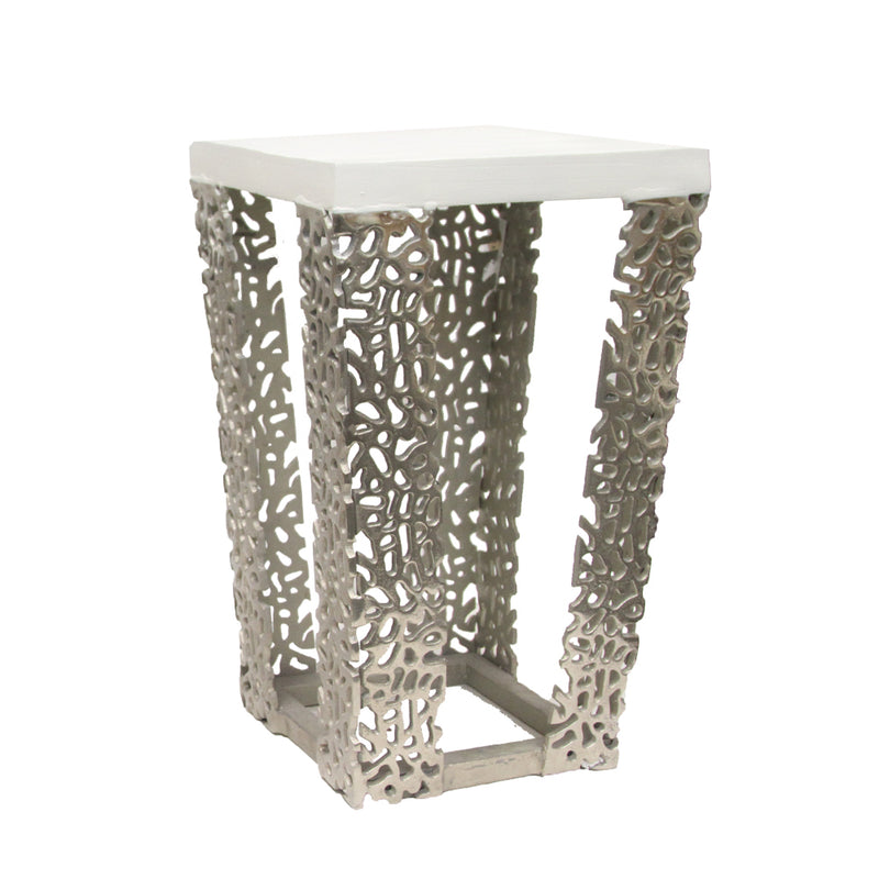 Aluminum Coral Square Side Table