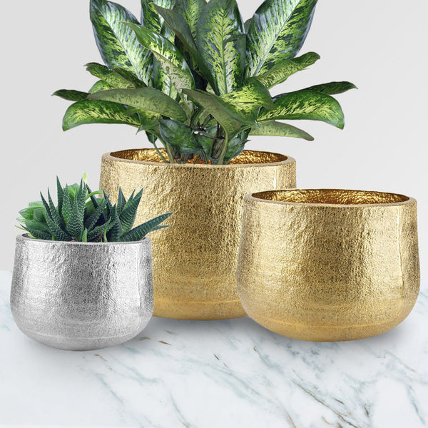 Oversized Contour Metal Décor Planters - Wholesale Case