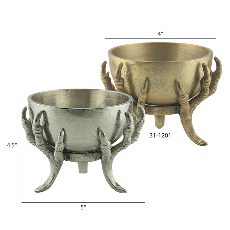 Claw Bowl - Wholesale Designer Metal Candleholders & Candelabras, Modern Centerpieces, Contemporary Plant Stands in Bulk for Interior Design & Home Decor | Unlimited Containers Inc