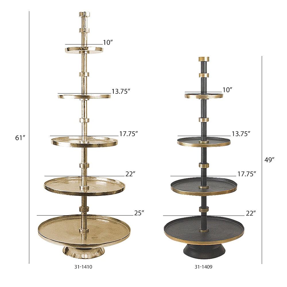 Aluminum Round Stacking Tier Stand - Wholesale Designer Metal Candleholders & Candelabras, Modern Centerpieces, Contemporary Plant Stands in Bulk for Interior Design & Home Decor | Unlimited Containers Inc
