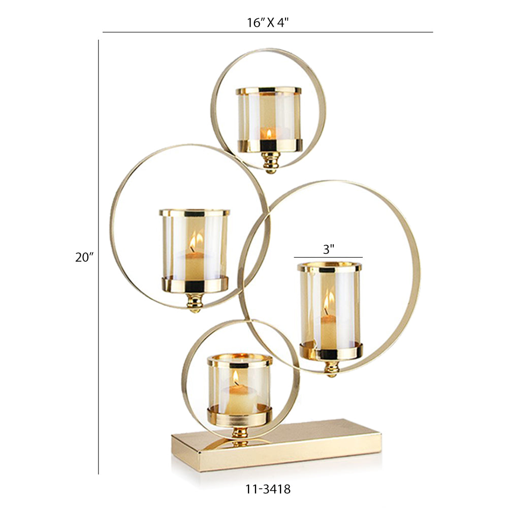 4-Ring Metal Candle Holder