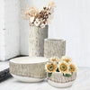 White Rustic Collection - Wholesale Poly Resin Vases for Flowers, Designer Poly Resin Columns, Aesthetic Stands and Modern Centerpieces in Bulk for Home Decor Industry | Unlimited Containers Inc