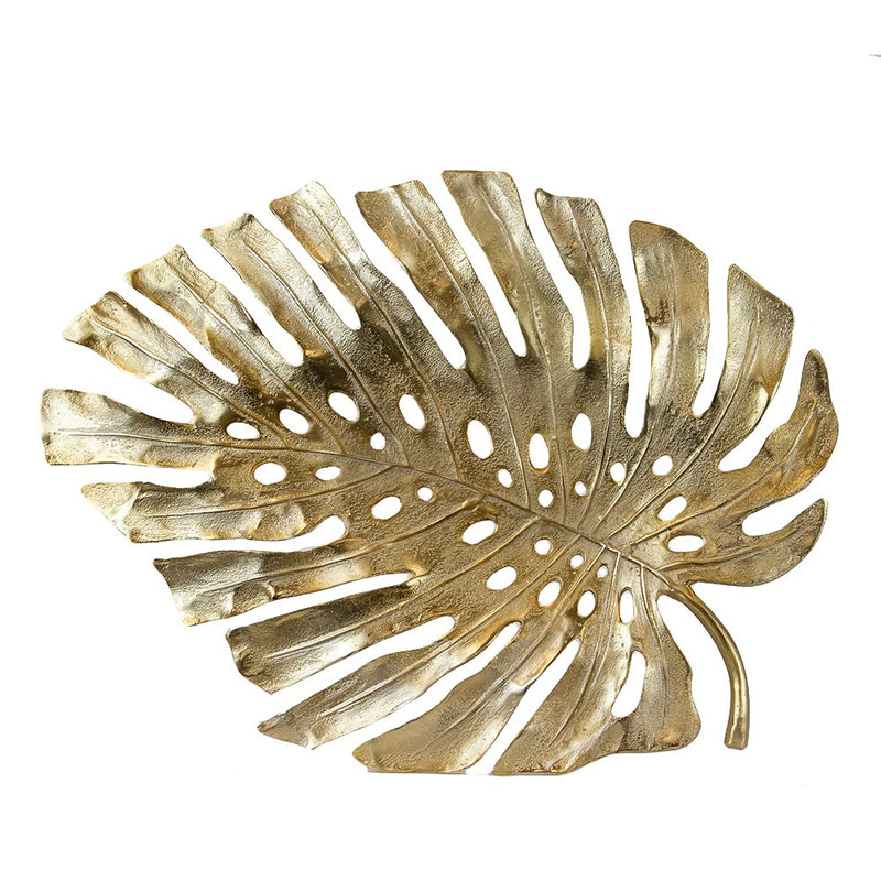 Monstera Leaf Platter and Wall Art - Wholesale Designer Metal Candleholders & Candelabras, Modern Centerpieces, Contemporary Plant Stands in Bulk for Interior Design & Home Decor | Unlimited Containers Inc