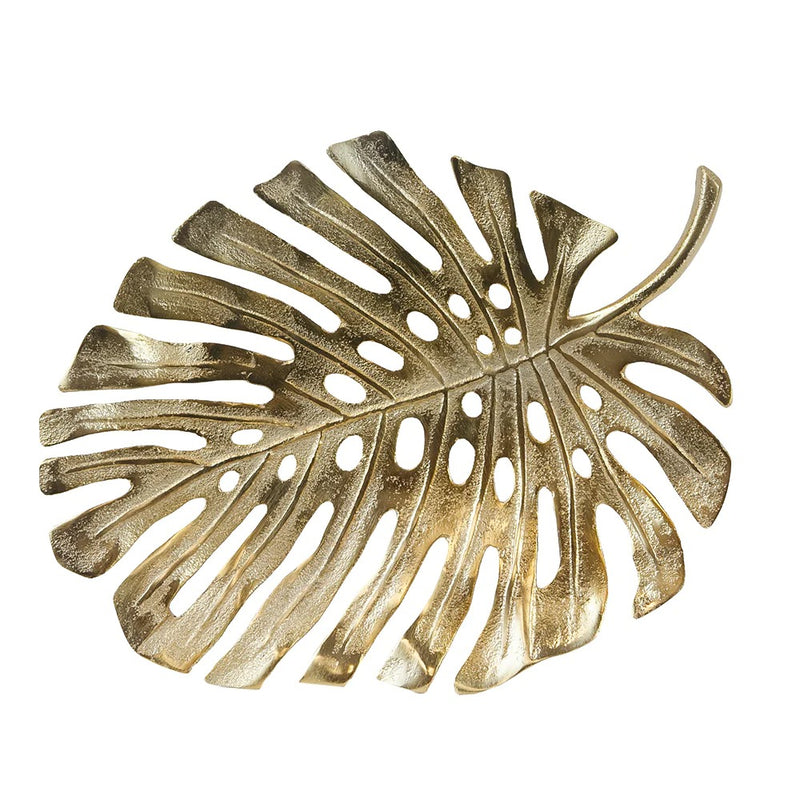 Monstera Leaf Platter and Wall Art - Wholesale Designer Metal Candleholders & Candelabras, Modern Centerpieces, Contemporary Plant Stands in Bulk for Interior Design & Home Decor | Unlimited Containers Inc