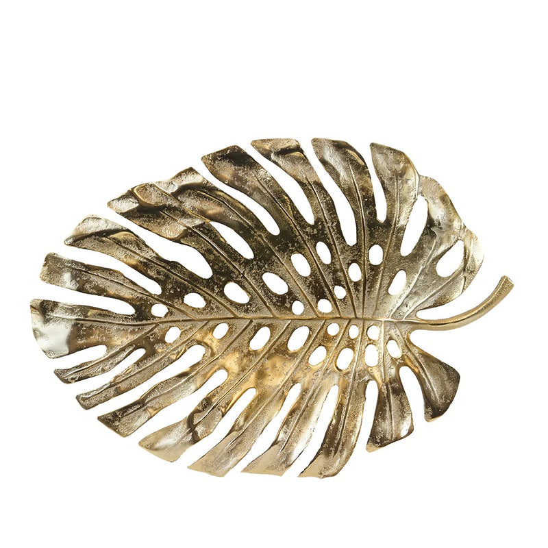 Monstera Leaf Platter and Wall Art - Wholesale Designer Metal Candleholders & Candelabras, Modern Centerpieces, Contemporary Plant Stands in Bulk for Interior Design & Home Decor | Unlimited Containers Inc