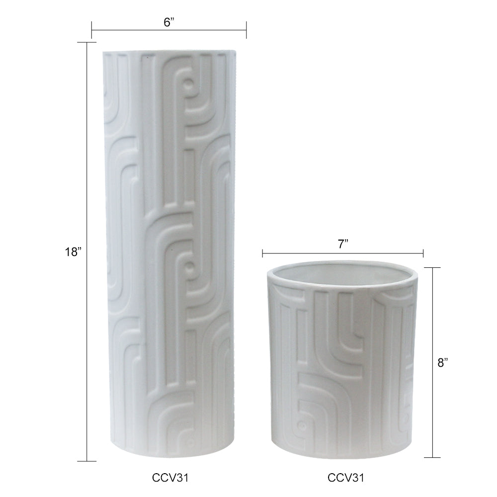 Matte Patterned Vase