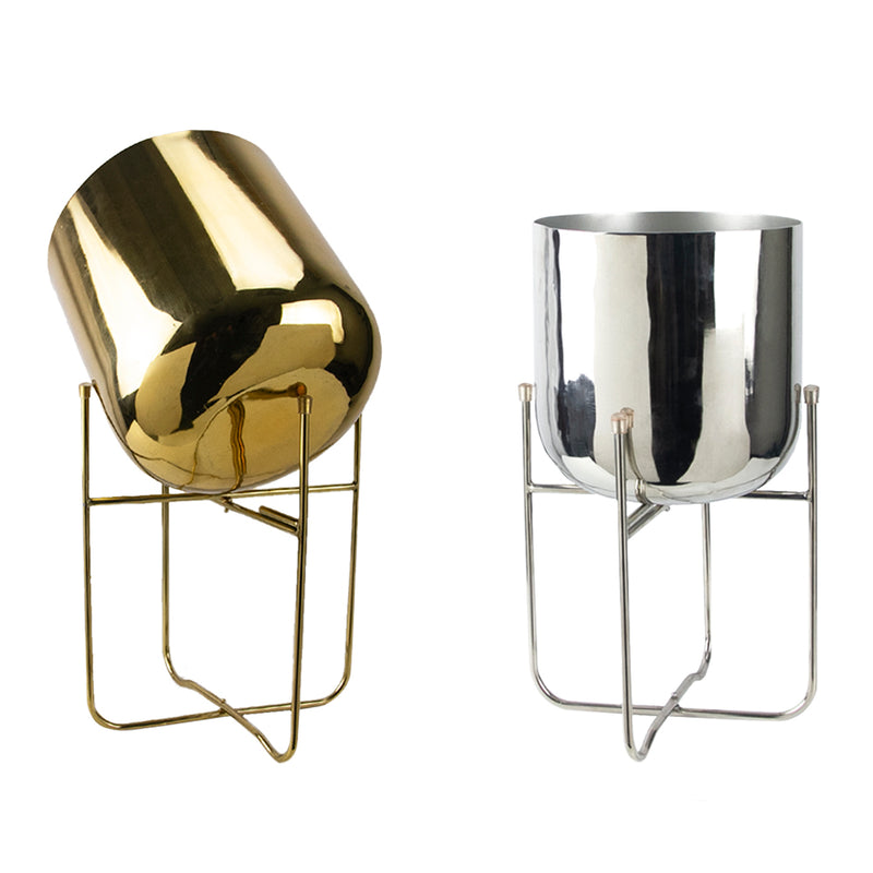 Metal Modern Pot Stand - Wholesale Designer Metal Candleholders & Candelabras, Modern Centerpieces, Contemporary Plant Stands in Bulk for Interior Design & Home Decor | Unlimited Containers Inc